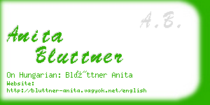 anita bluttner business card